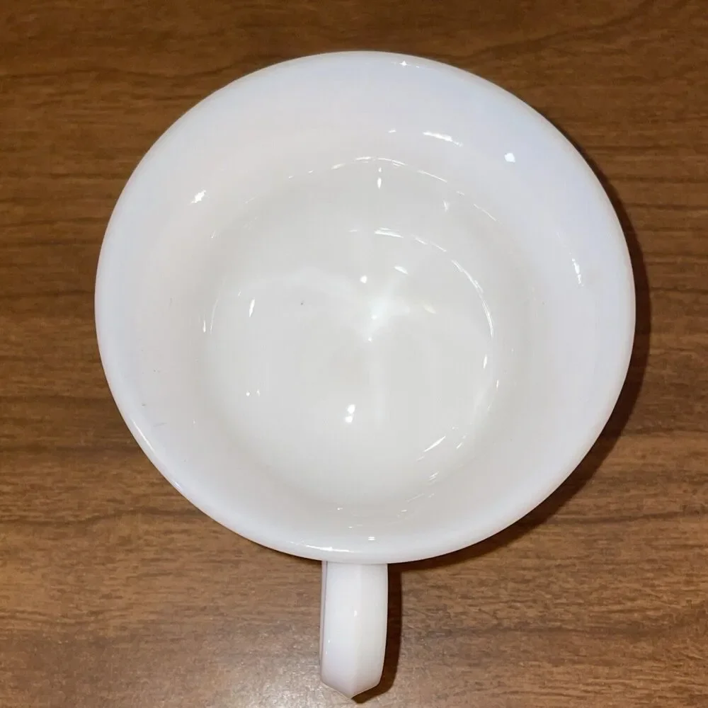 Vintage Pair Fostoria Milk Glass Teacup Rosby Winburn Pattern